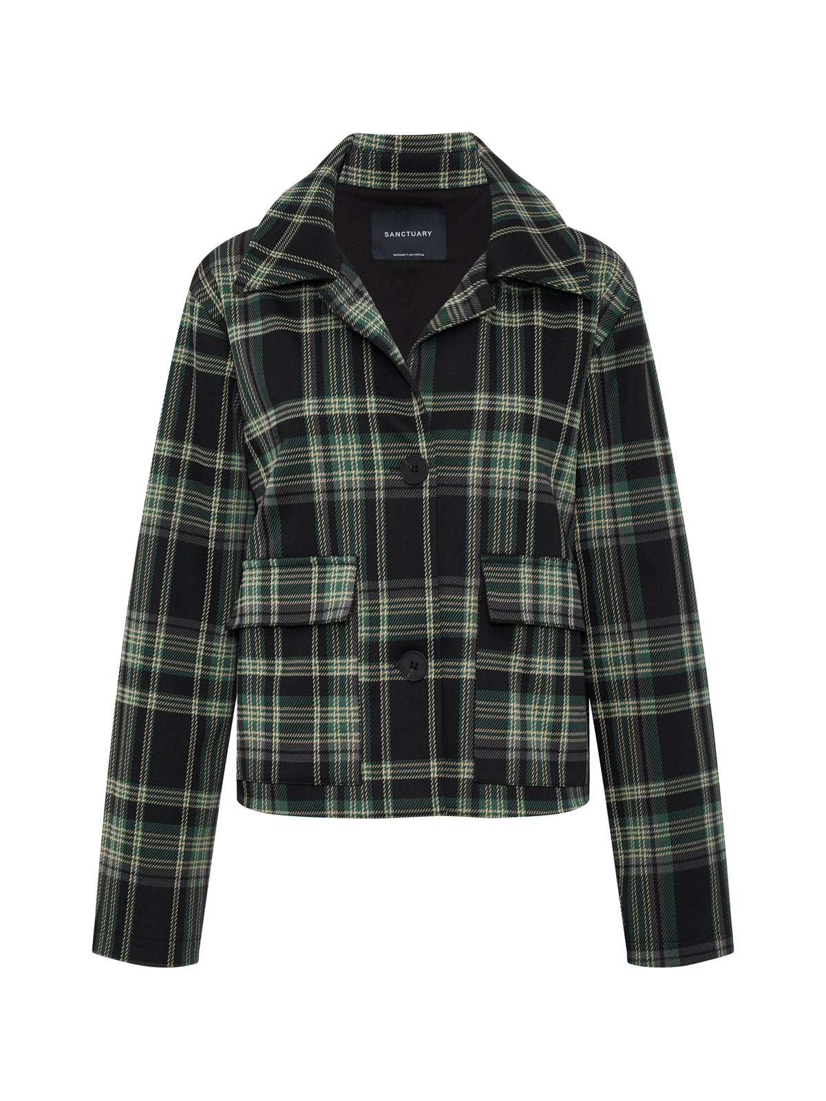 Avid Plaid Jacket Evergreen Plaid - Sanctuary Clothing