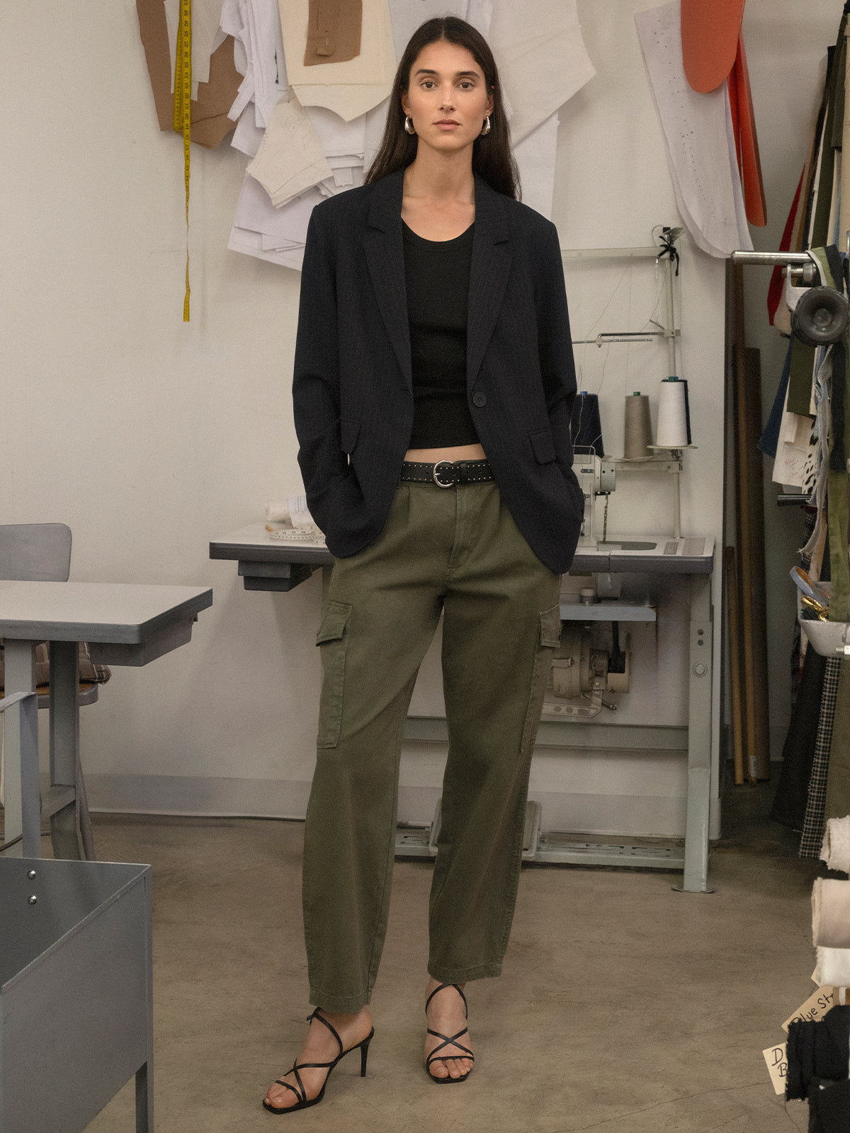 Maci Blazer Navy Pinstripe - Sanctuary Clothing