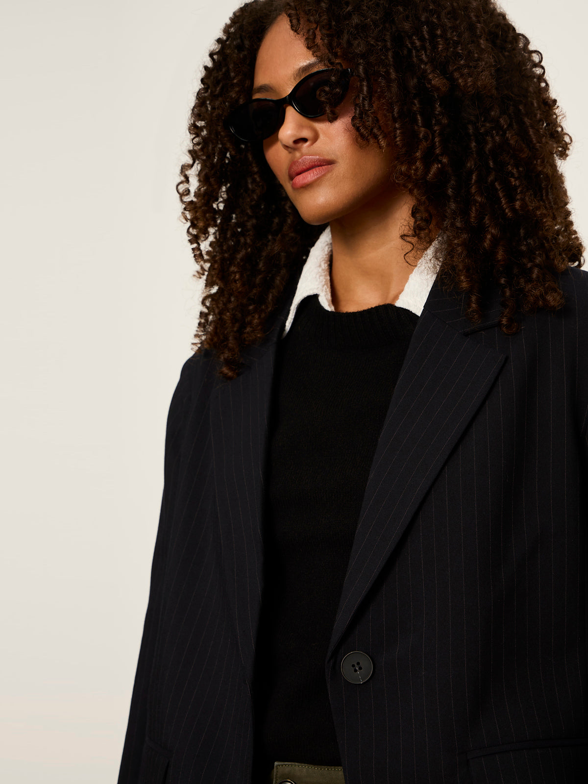 Maci Blazer Navy Pinstripe - Sanctuary Clothing