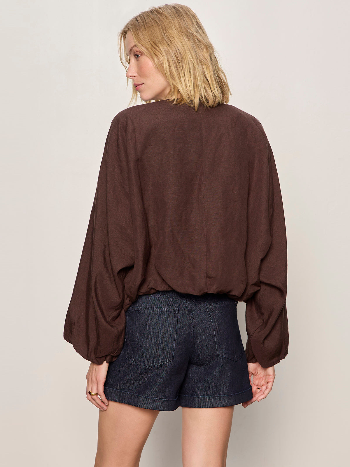LINEN BUBBLE JACKET RICH SOIL - Sanctuary Clothing