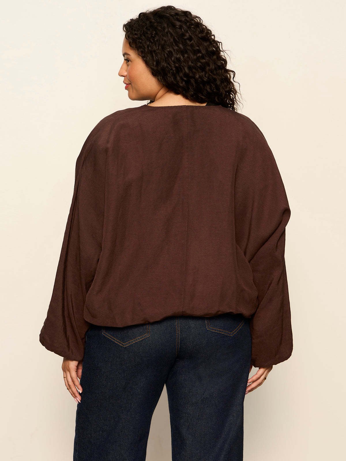 LINEN BUBBLE JACKET RICH SOIL - Sanctuary Clothing