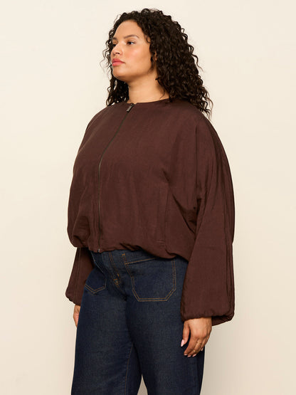 LINEN BUBBLE JACKET RICH SOIL - Sanctuary Clothing