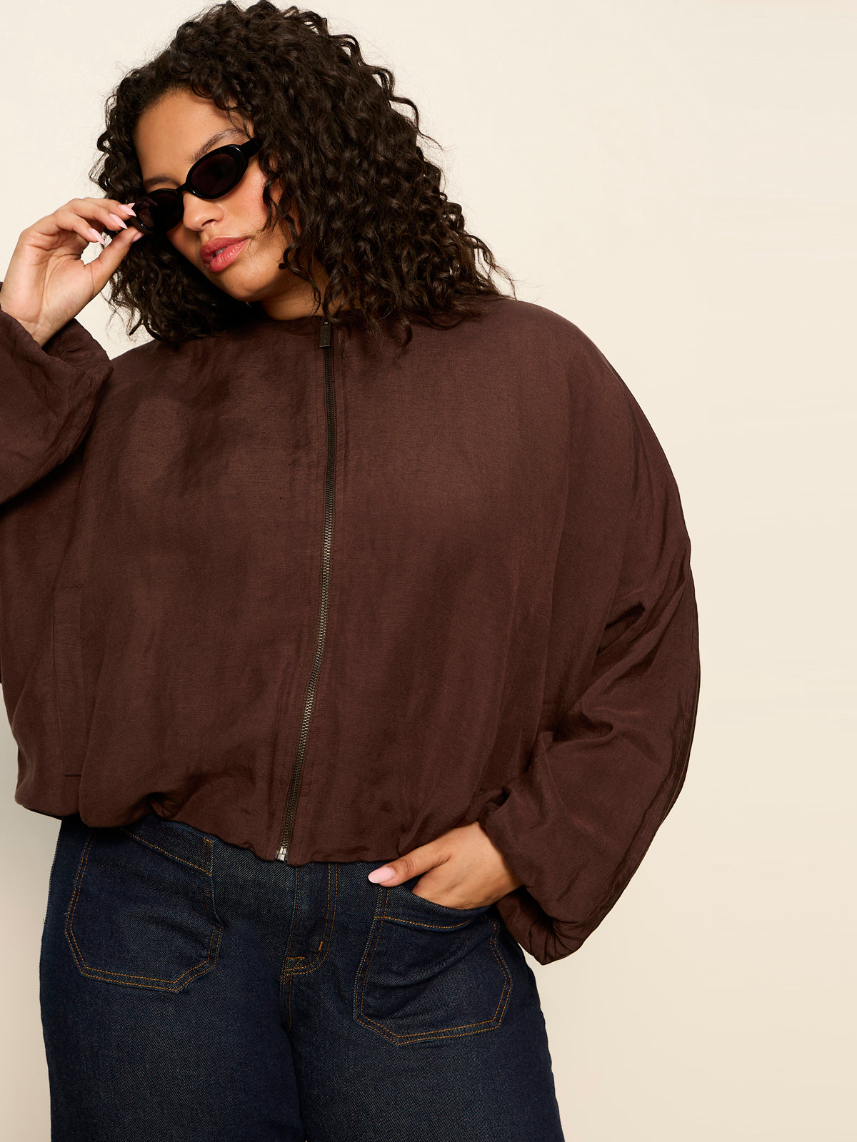 LINEN BUBBLE JACKET RICH SOIL - Sanctuary Clothing