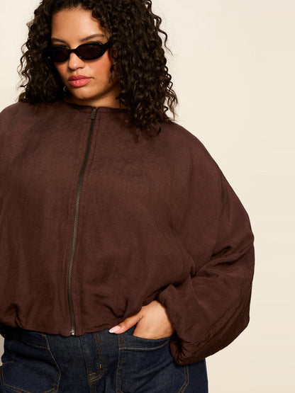 LINEN BUBBLE JACKET RICH SOIL - Sanctuary Clothing