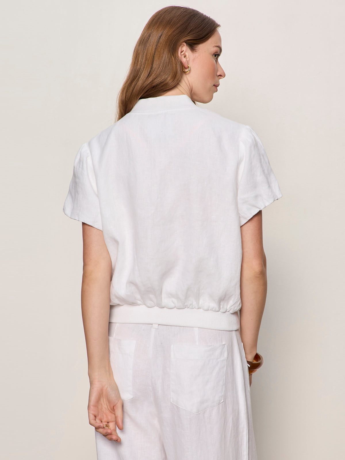 EVERLY LINEN BOMBER WHITE - Sanctuary Clothing