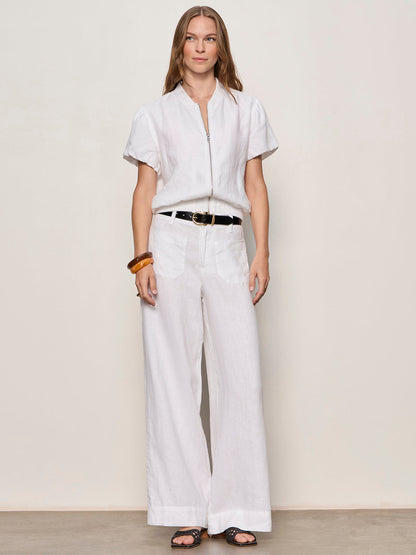 EVERLY LINEN BOMBER WHITE - Sanctuary Clothing