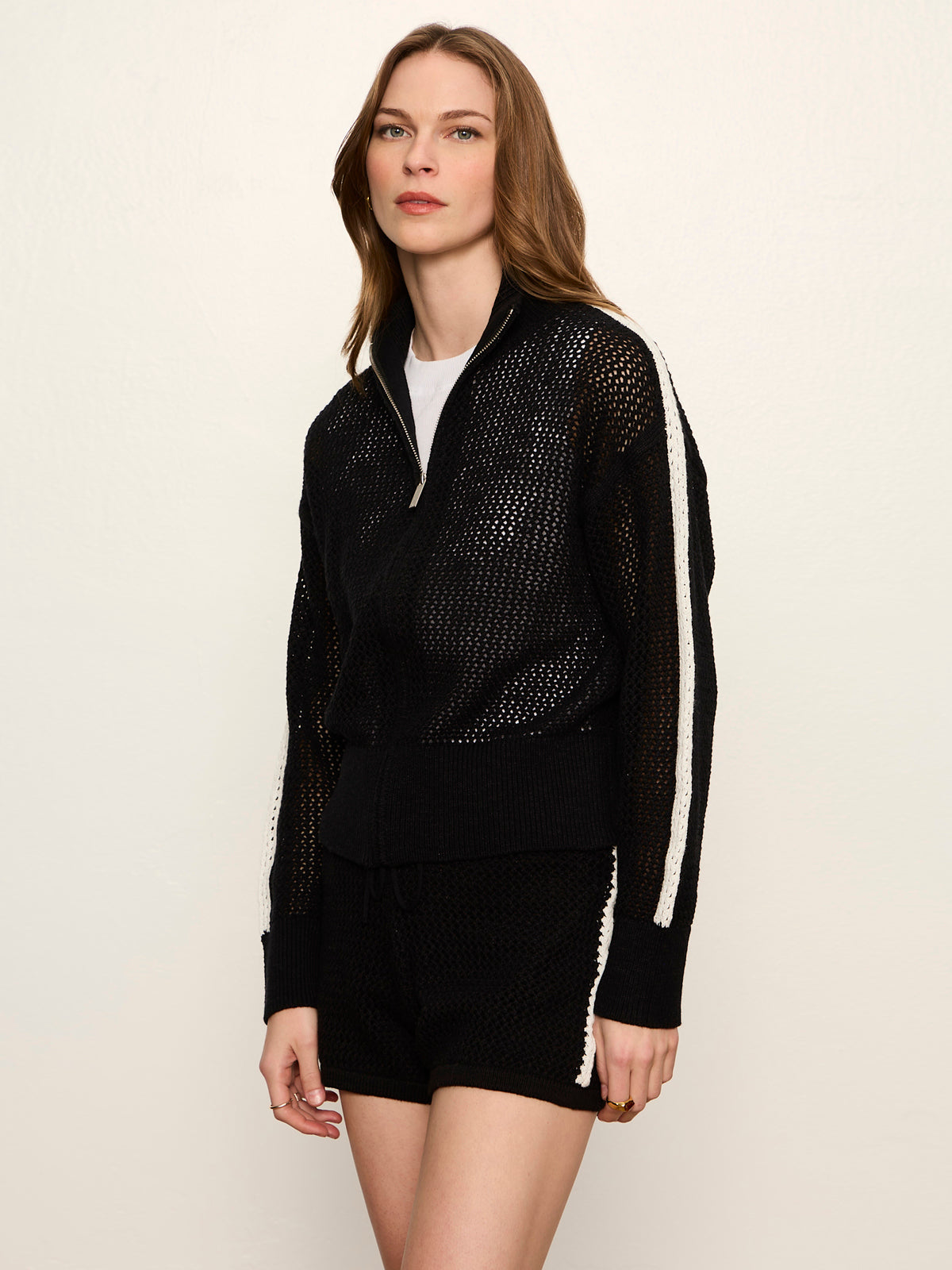 OPEN STITCH TRACK JACKET BLACK W/ CHALK - Sanctuary Clothing