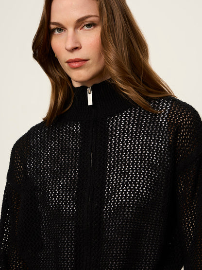 OPEN STITCH TRACK JACKET BLACK W/ CHALK - Sanctuary Clothing
