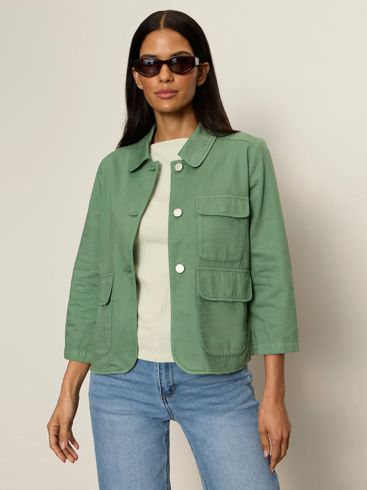 CROP CHORE JACKET GREEN JUICE - Sanctuary Clothing