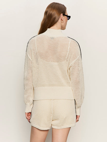 Open Stitch Track Jacket Collagen/Black - Sanctuary Clothing