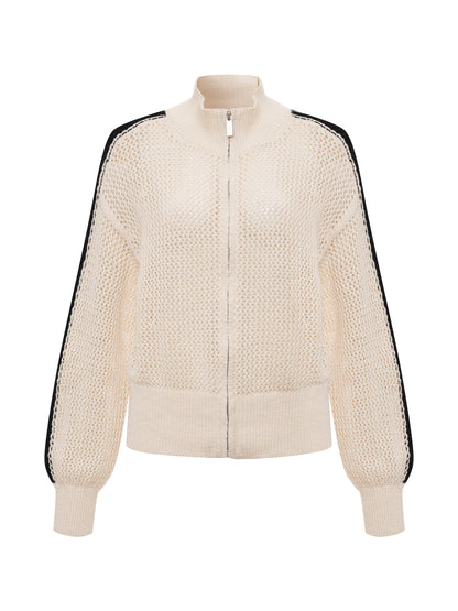 Open Stitch Track Jacket Collagen/Black - Sanctuary Clothing