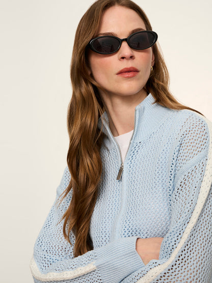 OPEN STITCH TRACK JACKET BLUE AURA W/ CHALK - Sanctuary Clothing