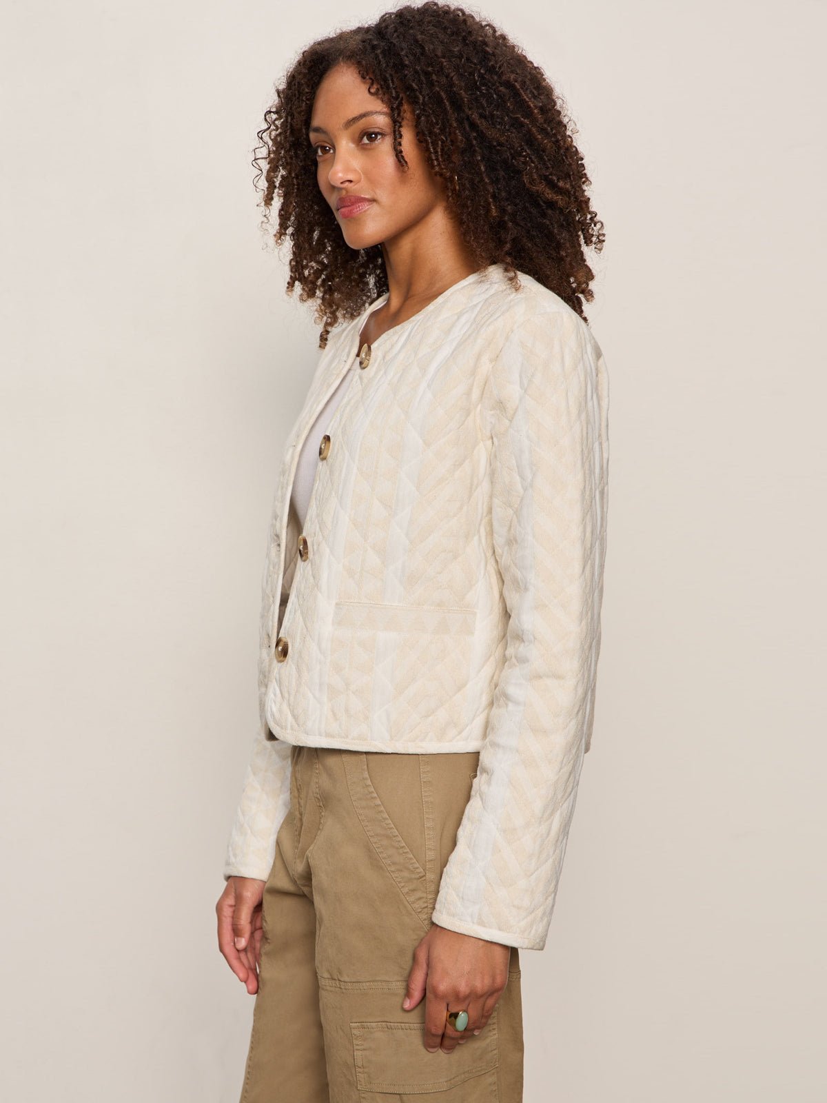 CRAFTED COCO JACKET COLLAGEN STRIPE - Sanctuary Clothing