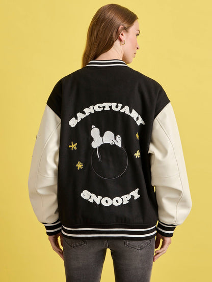 75 VARSITY JACKET BLACK/WHITE - Sanctuary Clothing