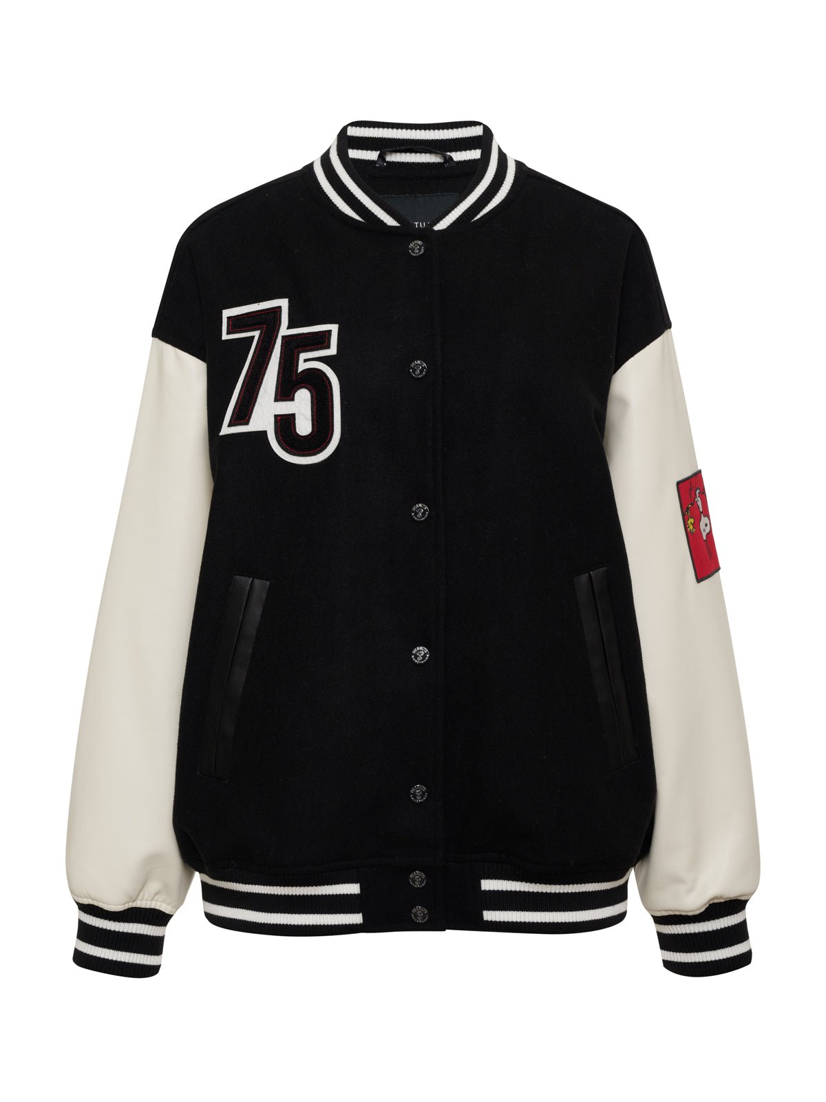 75 VARSITY JACKET BLACK/WHITE - Sanctuary Clothing