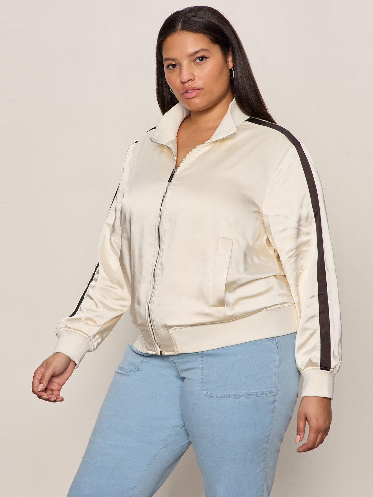 Satin Track Jacket Collagen Extended Sizing - Sanctuary Clothing