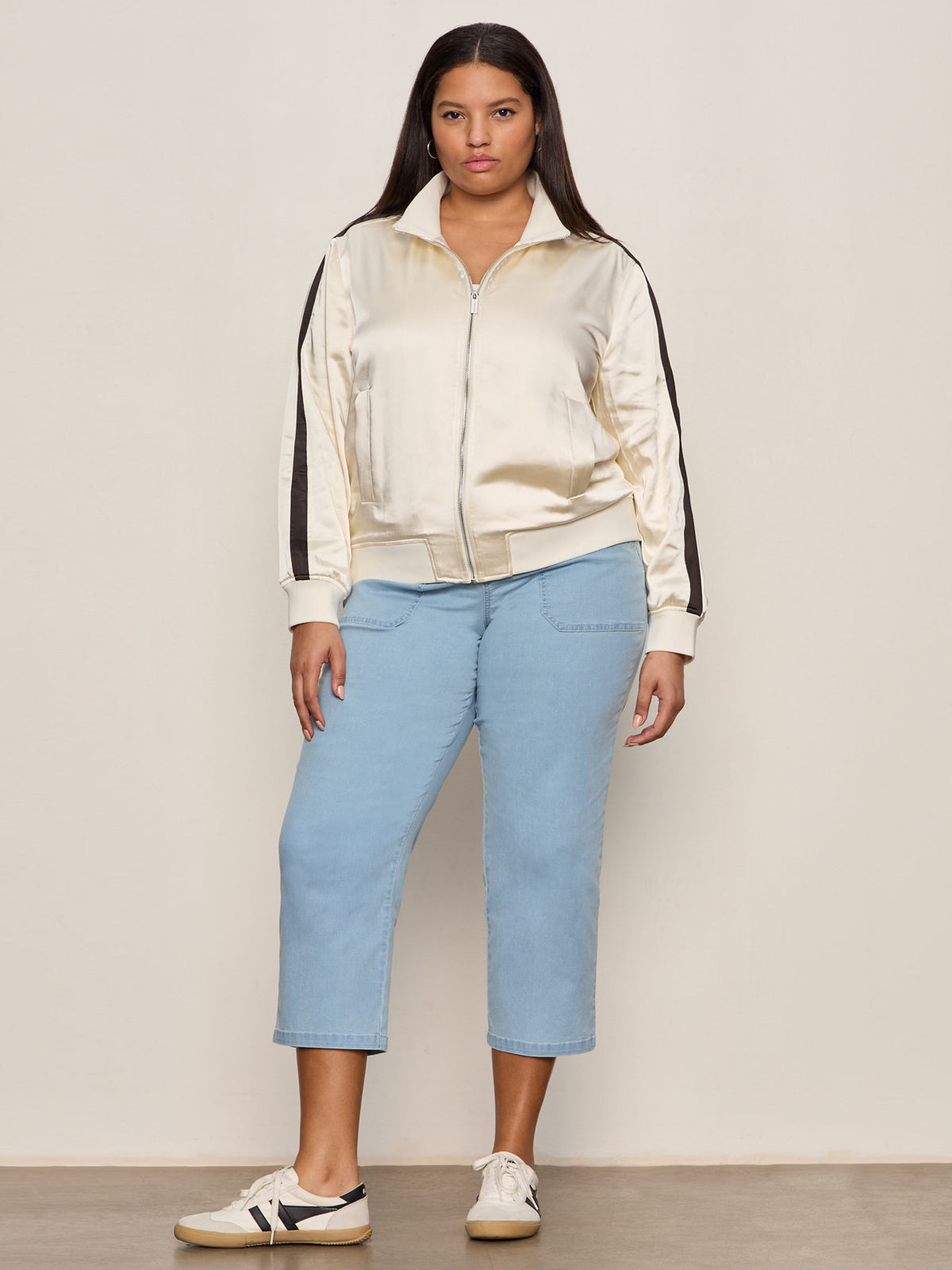 Satin Track Jacket Collagen Extended Sizing - Sanctuary Clothing