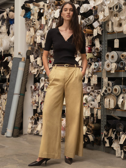 REESE WIDE LEG TROUSER KHAKI - Sanctuary Clothing
