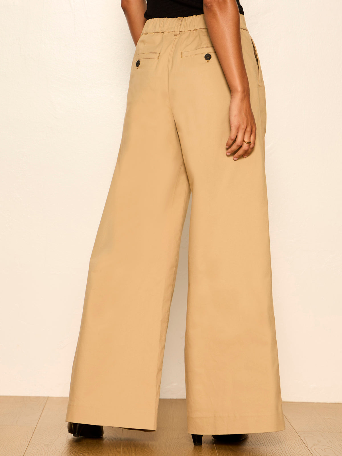 REESE WIDE LEG TROUSER KHAKI - Sanctuary Clothing