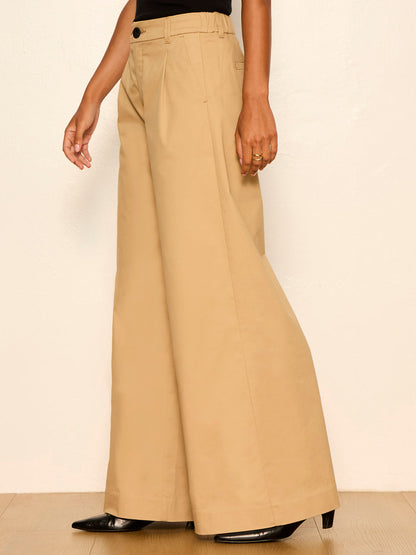 REESE WIDE LEG TROUSER KHAKI - Sanctuary Clothing