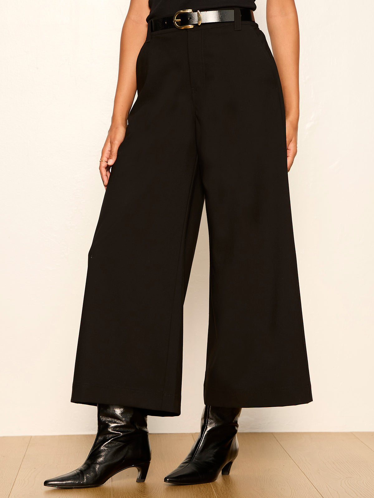 ELOISE ULTRA WIDE LEG CROP BLACK - Sanctuary Clothing