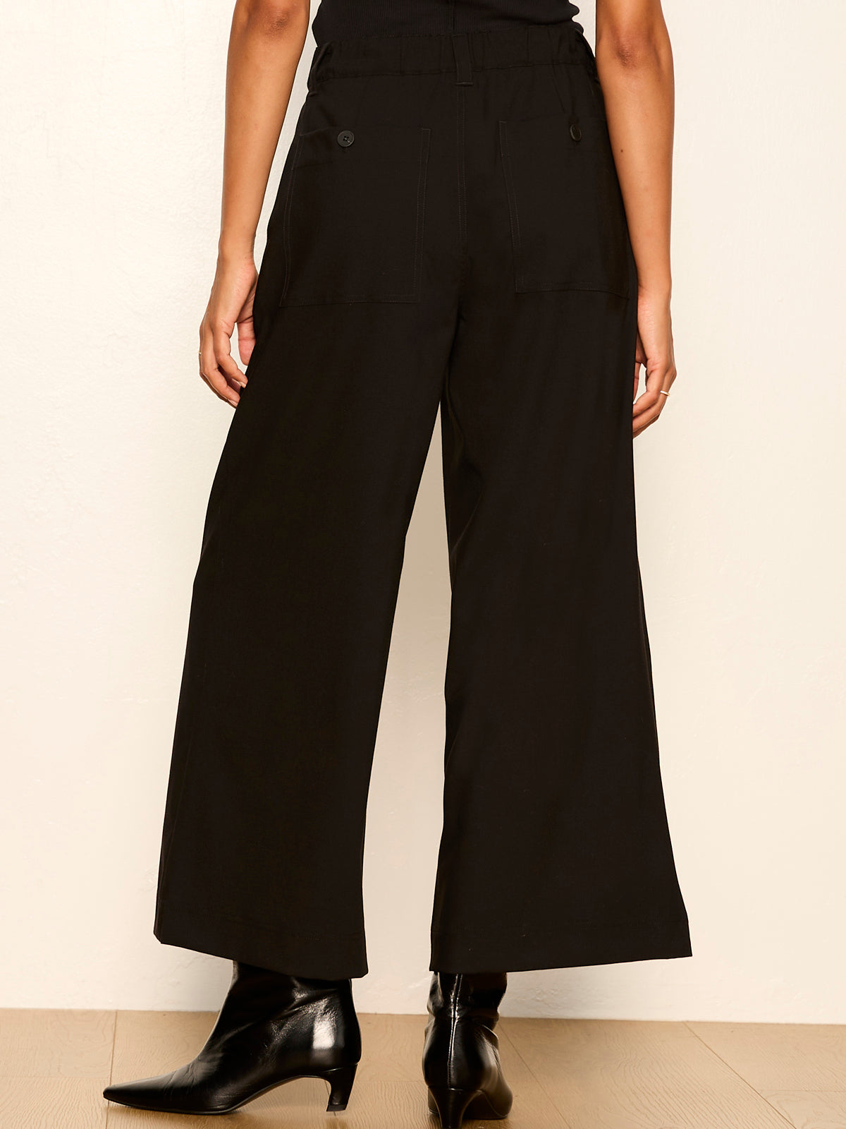 ELOISE ULTRA WIDE LEG CROP BLACK - Sanctuary Clothing