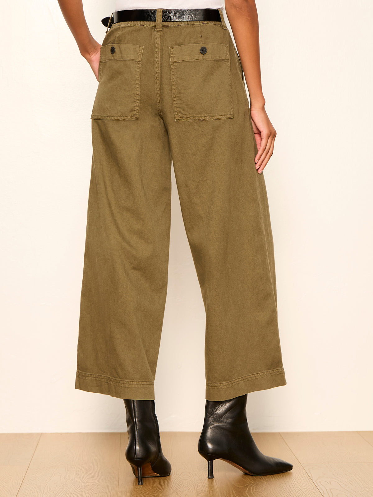 ELOISE ULTRA WIDE LEG CROP BURNT OLIVE - Sanctuary Clothing