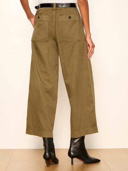 ELOISE ULTRA WIDE LEG CROP BURNT OLIVE - Sanctuary Clothing