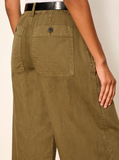 ELOISE ULTRA WIDE LEG CROP BURNT OLIVE - Sanctuary Clothing