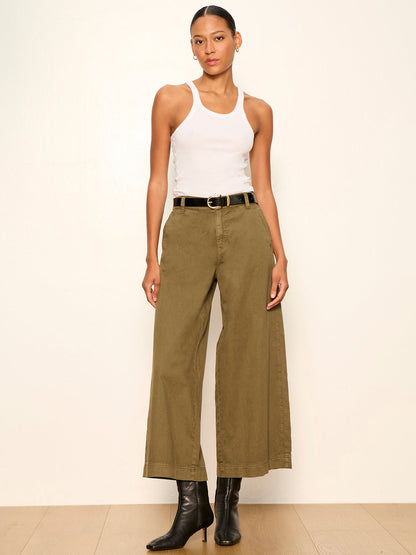 ELOISE ULTRA WIDE LEG CROP BURNT OLIVE - Sanctuary Clothing