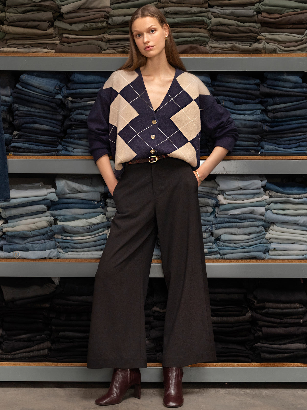 REESE WIDE LEG TROUSER BLACK - Sanctuary Clothing