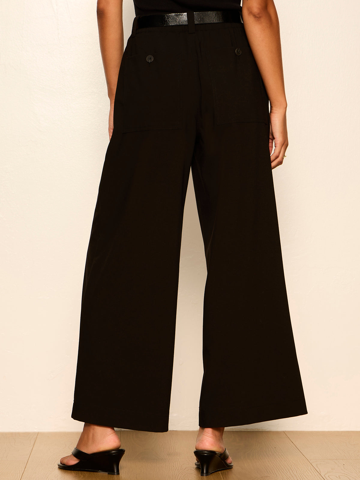 REESE WIDE LEG TROUSER BLACK - Sanctuary Clothing
