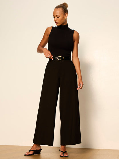 REESE WIDE LEG TROUSER BLACK - Sanctuary Clothing