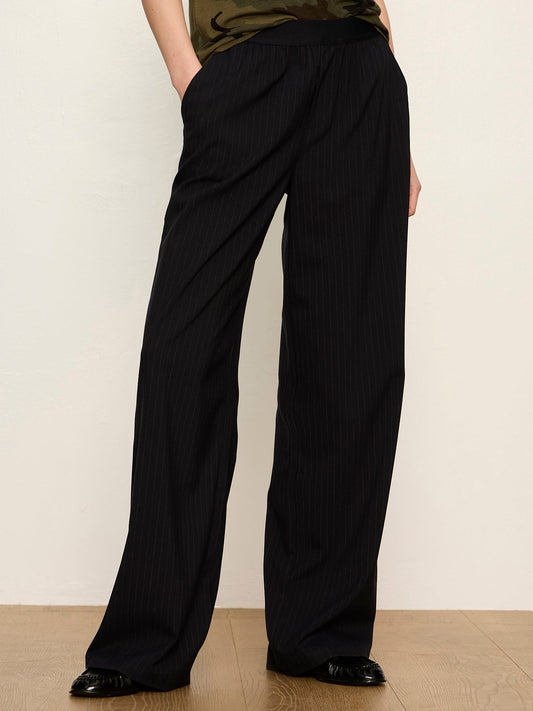 Uplift Pull On Trouser Navy Pinstripe - Sanctuary Clothing