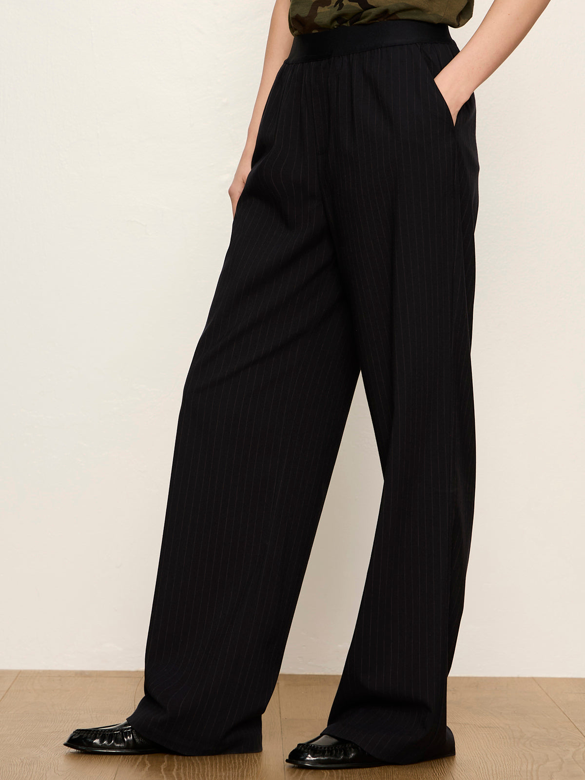 Uplift Pull On Trouser Navy Pinstripe - Sanctuary Clothing