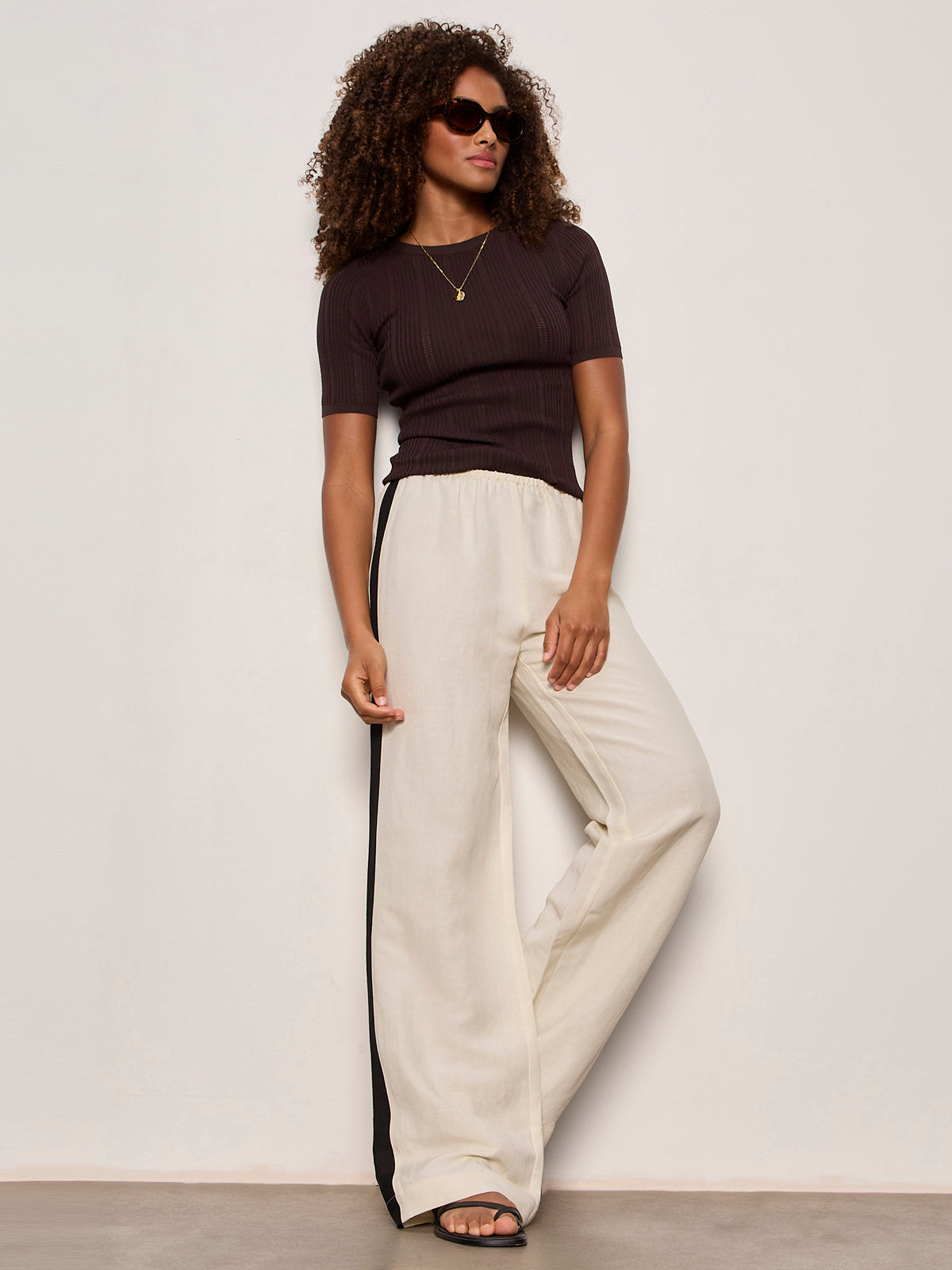 CASUAL TRACK PANT SUMMER SAND / BLACK - Sanctuary Clothing