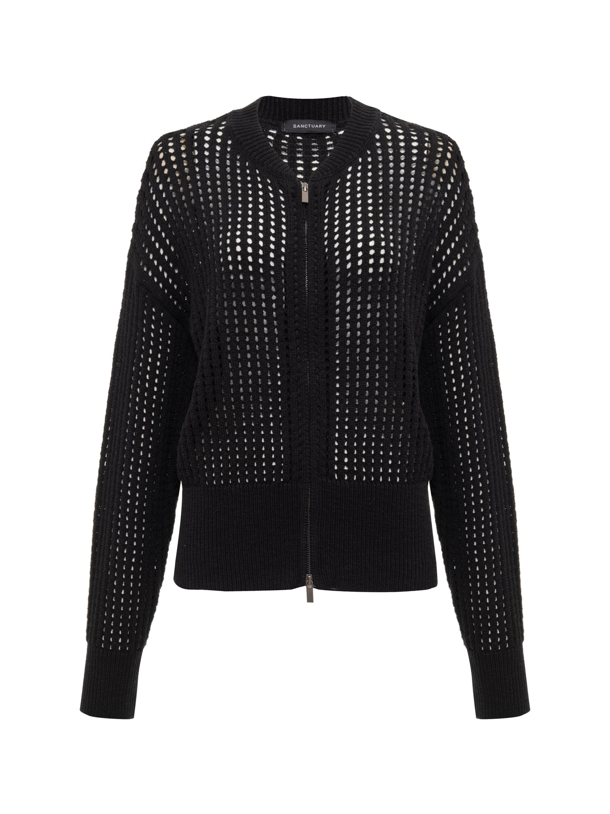 LAGUNA OPENWORK BOMBER BLACK - Sanctuary Clothing