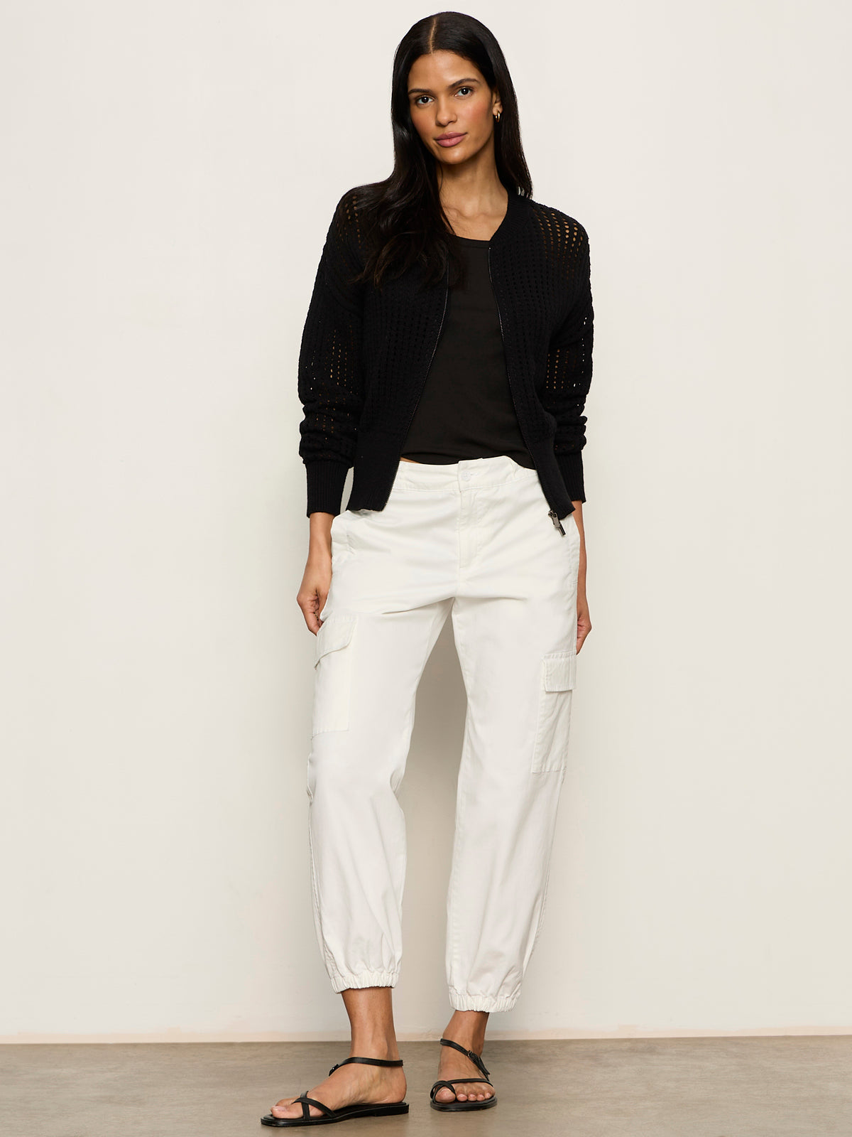LAGUNA OPENWORK BOMBER BLACK - Sanctuary Clothing
