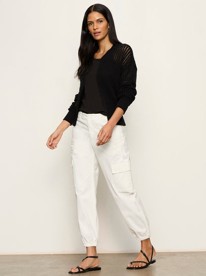 LAGUNA OPENWORK BOMBER BLACK - Sanctuary Clothing