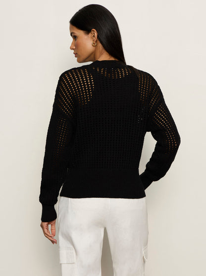 LAGUNA OPENWORK BOMBER BLACK - Sanctuary Clothing