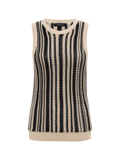 NATURAL STATE HALTER TANK CABANA STRIPE - Sanctuary Clothing