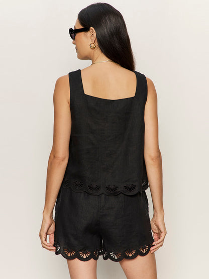 ALMOST THERE LINEN TOP BLACK - Sanctuary Clothing
