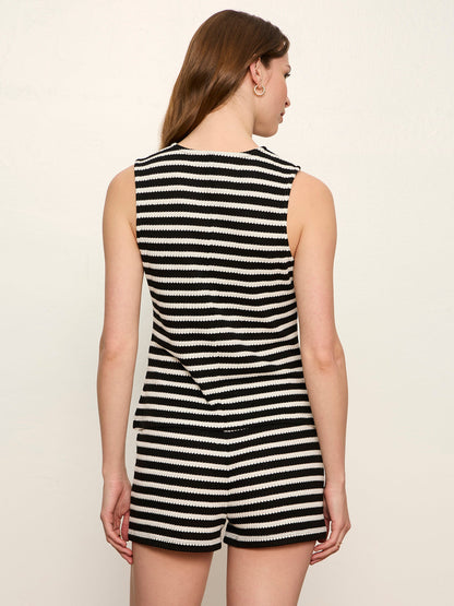 Nothing Extra Knit Vest Black/Chalk Stripe - Sanctuary Clothing