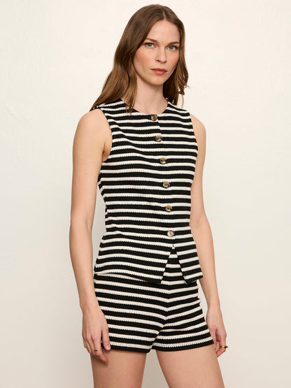 Nothing Extra Knit Vest Black/Chalk Stripe - Sanctuary Clothing