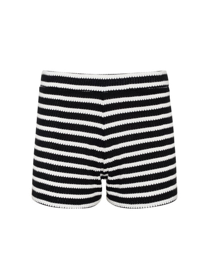 Textured Knit Short Black/Chalk Stripe - Sanctuary Clothing