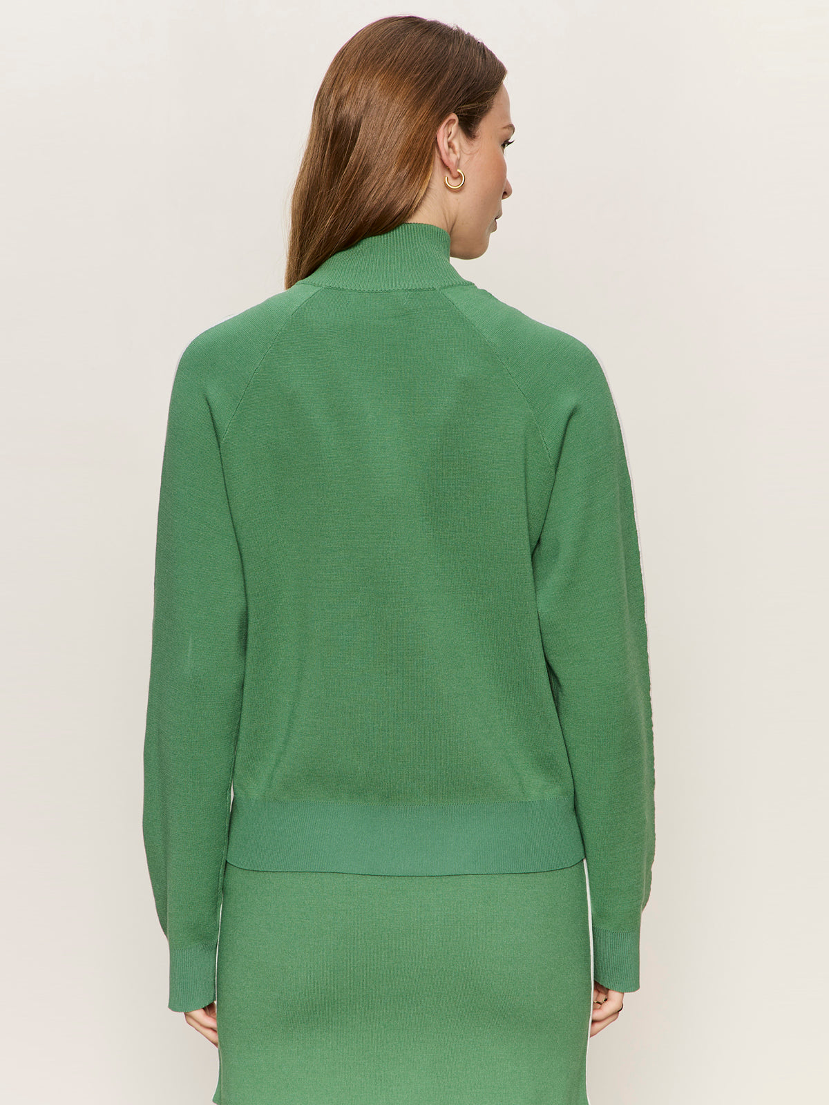 Places To Be Knit Track Jacket Green Juice/Chalk - Sanctuary Clothing