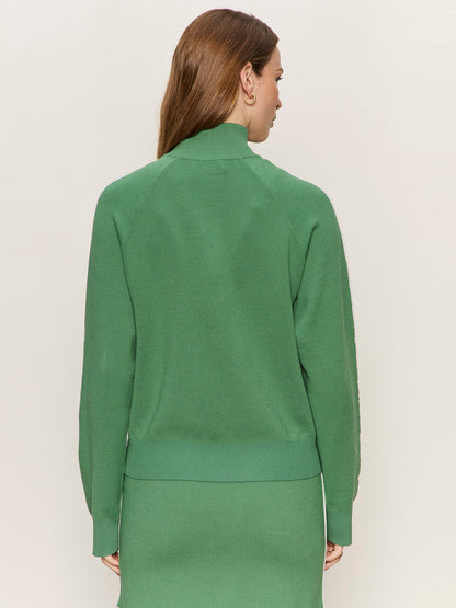 Places To Be Knit Track Jacket Green Juice/Chalk - Sanctuary Clothing