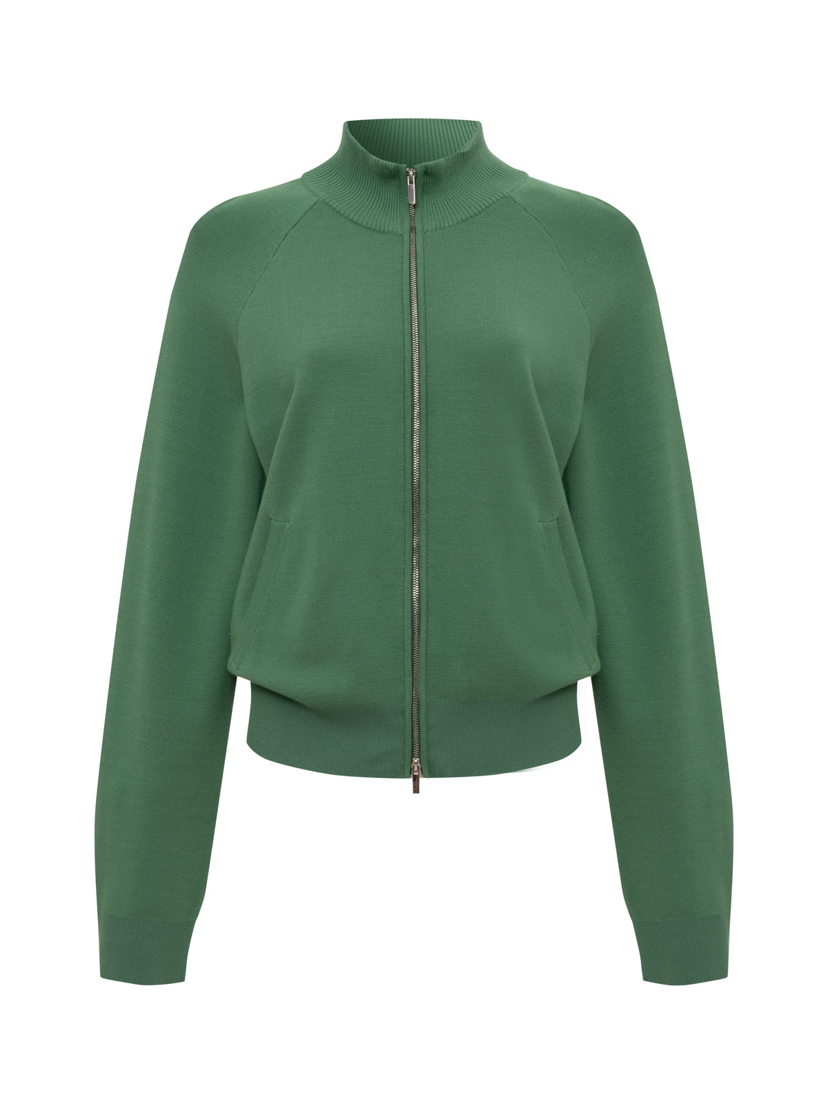 Places To Be Knit Track Jacket Green Juice/Chalk - Sanctuary Clothing