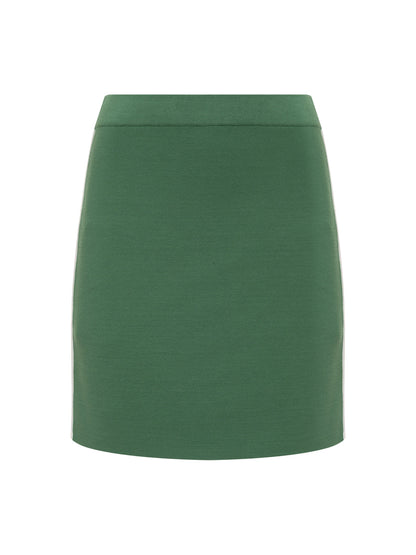 Places To Be Knit Track Skirt Green Juice/Chalk - Sanctuary Clothing