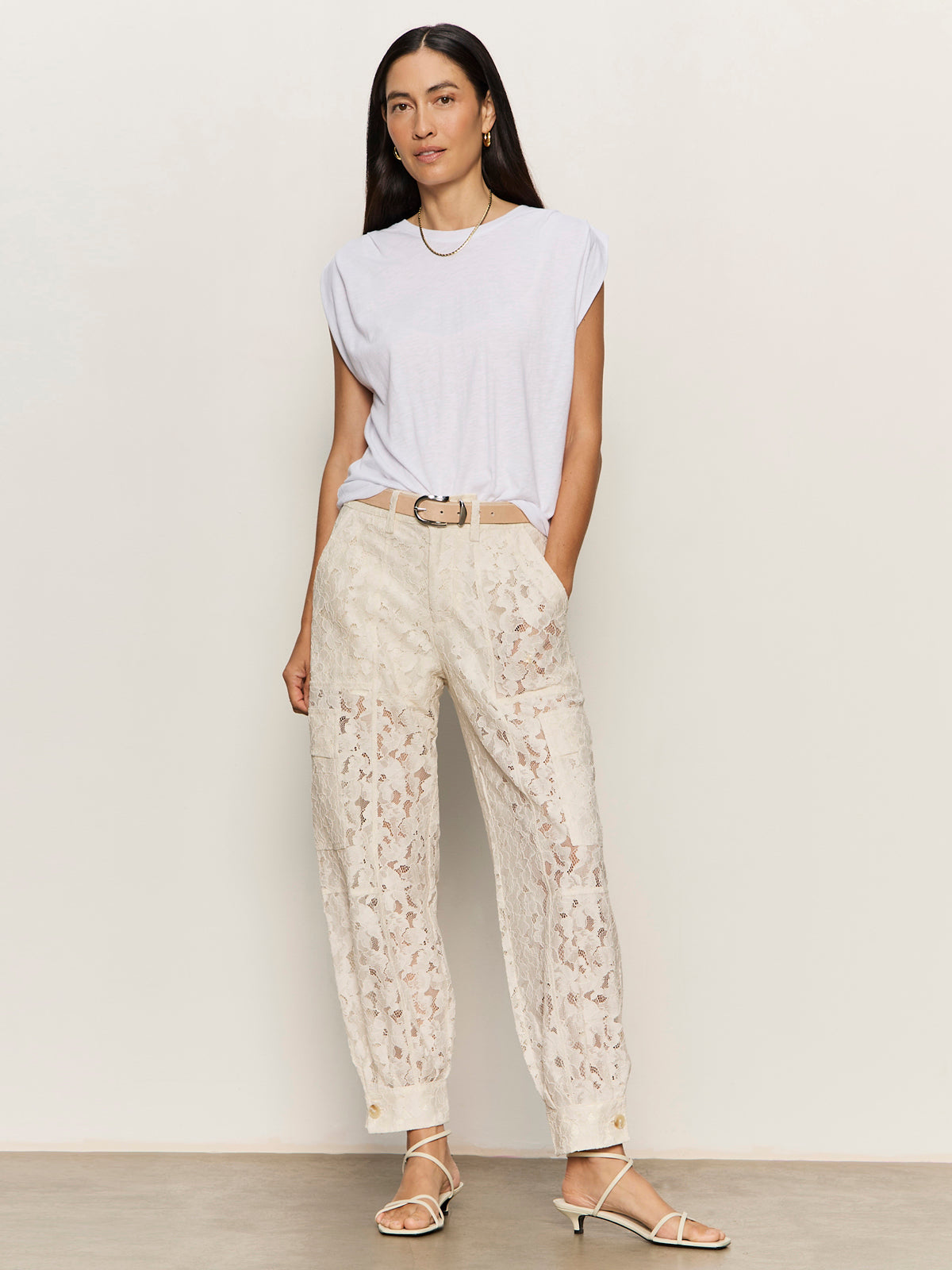 SOFT VOLUME LACE PANT COLLAGEN - Sanctuary Clothing